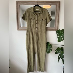 Outerknown S.E.A. jumpsuit size M in olive green.